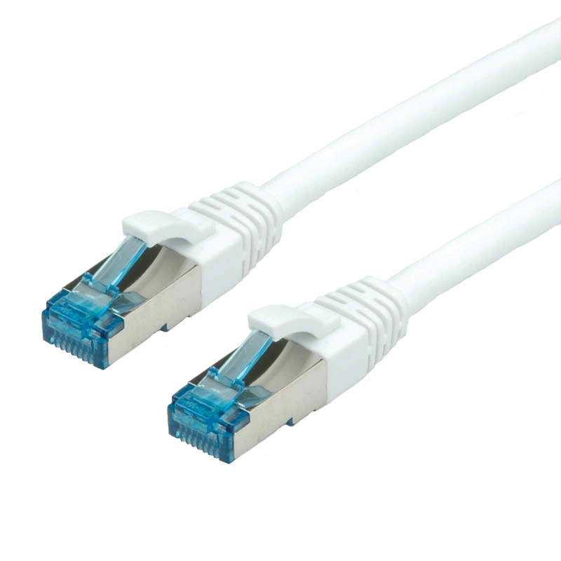 Dátový patchcord S/FTP, Cat6A, 1m, biely, LSOH CCA