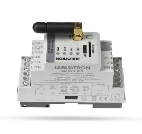 GD-02K-DIN Univerzálny GSM komunikátor a ovládač