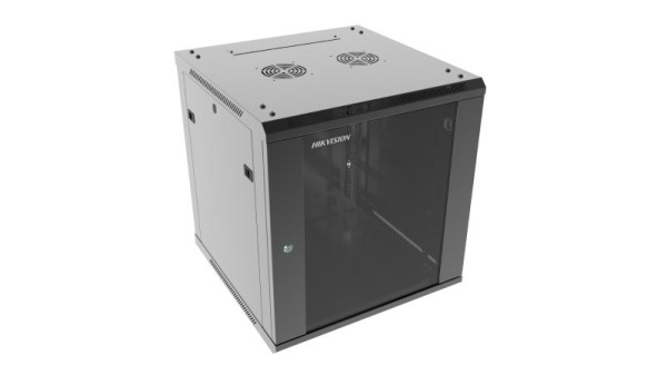DS-XS6612-S/B rack 19" 12U 600x600x635, sklo, čierny, demont