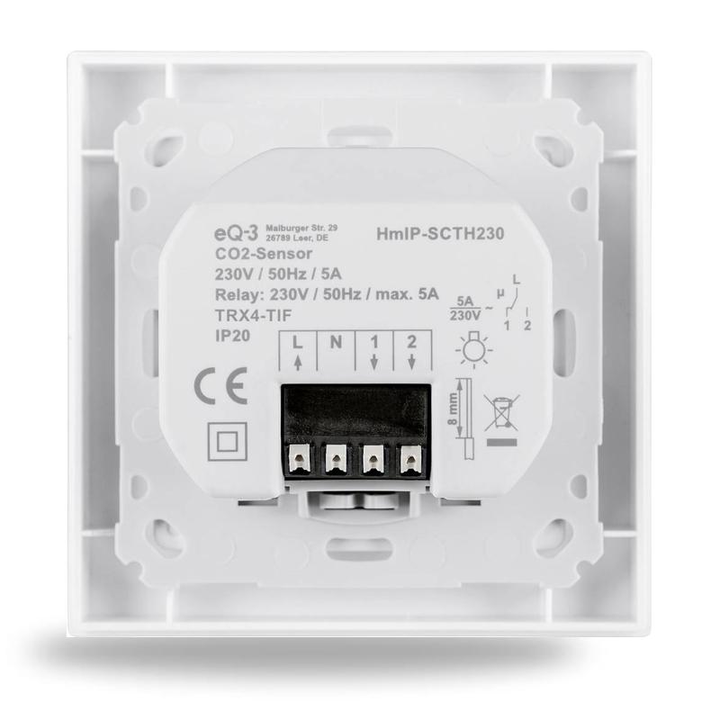 HmIP-SCTH230 Kombinovaný senzor CO2, teplota, vlhkosť - 230V, zápustná montáž