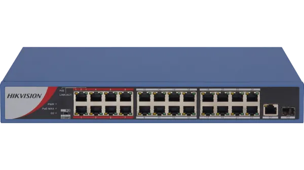 DS-3E0326P-E/M(C) 24x100Mb PoE+1x1Gb RJ45+1xGbCombo, switch,230W