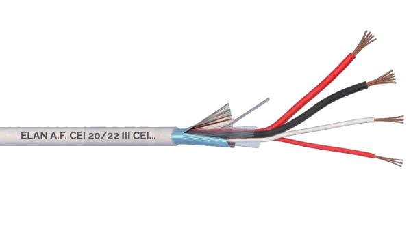 Kabel2x0,5+2x0,22T 2x0,22mm+2x0,5mm2 ,med, tienenie. AL fóliou