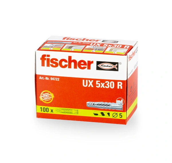 ACC-D-UX5R Univerzálna hmoždinka Fischer UX 5 R, 5x30mm, 100ks