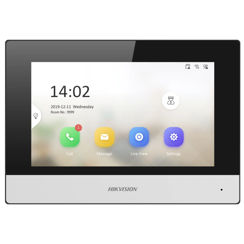 DS-KH6320-WTE1(B) vnút. IP jednotka, 7" s WiFi, čierna
