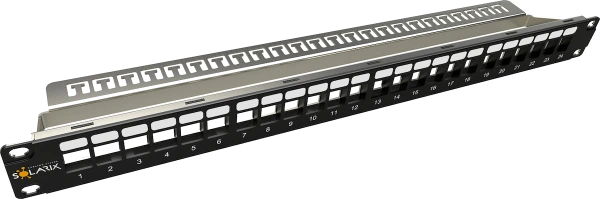 SOLARIX Patchpanel SX24M-0-STP-BK-UNI-N, čierny 1U