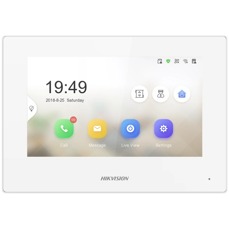DS-KH6320-WTE1(B) vnút. IP jednotka, 7" s WiFi, biela