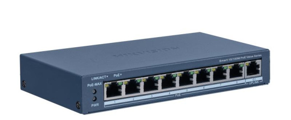 DS-3E1309P-EI/M 8x100Mb PoE+1x1Gb RJ45, smart switch, 60W