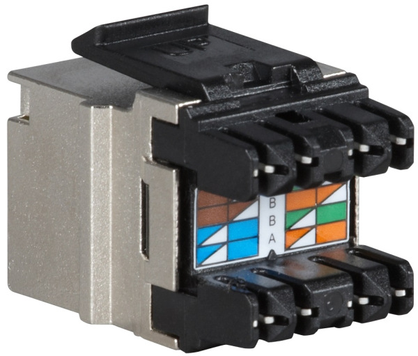 SOLARIX Keystone CAT6 STP RJ45 čierny,tienený, samorezný 1