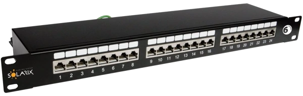 SOLARIX Patchpanel SX24-6-STP-BK,, čierny 1U