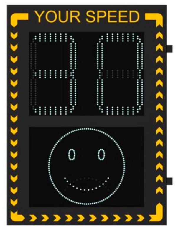 YJP5474-28-2-R radarový LED displej rýchlosti