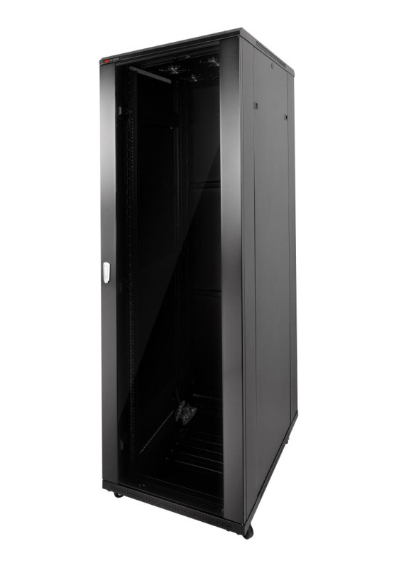 DS-XS6637-E/DG rack 19" 37U 600x600x1830, sklo, čierny