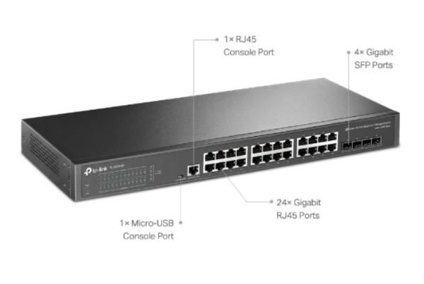 TL-SG3428 24× Gigabit RJ45 Ports, 4× Gigabit SFP Slots